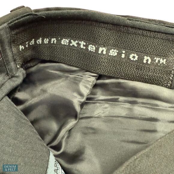 Louis Raphael Luxe Wool Pleated Dress Pants Hidden Waistband Black Classic 34x32 - Picture 9 of 12